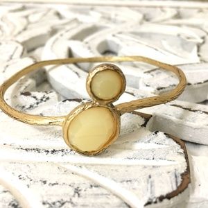 Gold tone with off white stone Bracelet